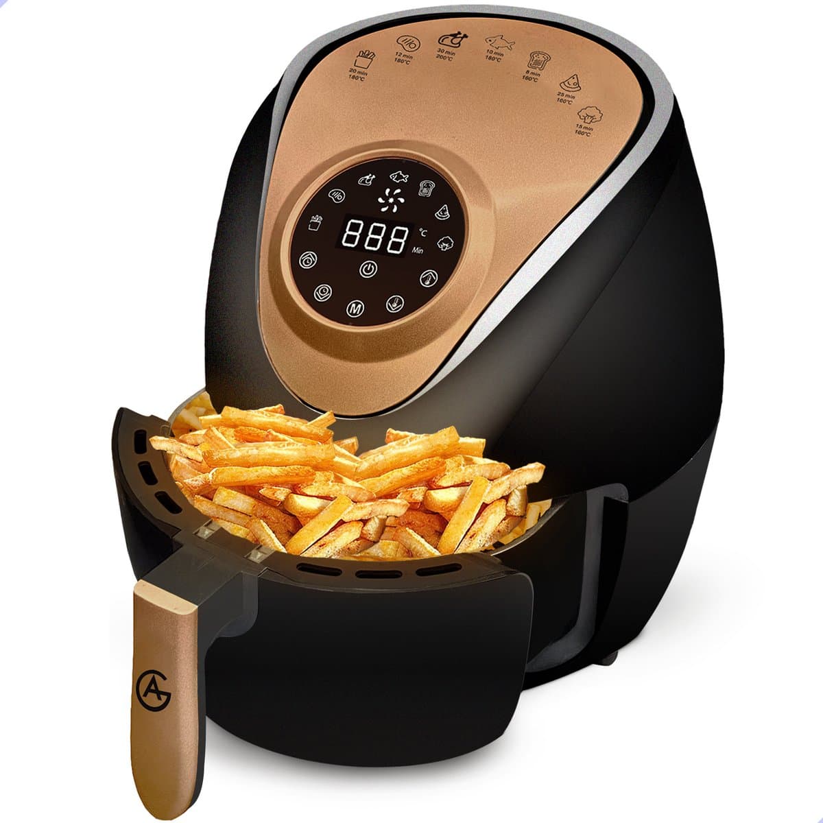 AG5200 Airfryer - Zwart - Compact - tot 4 Personen - 4 Liter - Anti-aanbak - Uitneembare Bak - Vaatwasserbestendig - Met Receptenboek - Stil- Snelkooktechnologie - — afbeelding 1