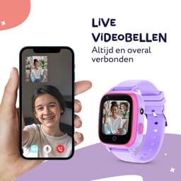 LEROYS - GPS Horloge Kind - Kinder Smartwatch - Android en iOS - Paars - Incl. Simkaart — thumbnail 6
