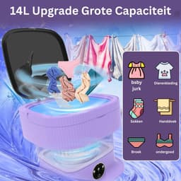 Mini Wasmachine met Centrifuge - Voor Kleine Wasgoed - Meerdere Programma's - Paars — thumbnail 8