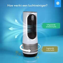 Luchtreiniger Hot & Cold 3-1 met Vervangbaar HEPA 13 Filter met App & Afstandsbediening - Air Purifier - Air Cleaner - Koolstoffilter - 80 m3 - 1500 W- Wit - Tegen Hooikoorts, Huisstofmijt, Allergie - Silvergear — thumbnail 11