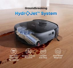 eufy Robotstofzuiger Omni E28, draagbare dieptereiniger, HydroJet dweilsysteem, 20.000 Pa zuigkracht, DuoSpiral borstels die ontklitten, CornerRover arm voor het schoonmaken van hoeken, alles-in-één-station, voor gezinnen met huisdieren en kinderen. — thumbnail 4