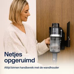 Samako Steelstofzuiger Draadloos - 450W - Kruimeldief - 4 Opzetstukken - Stofzuiger 32kPa zuigkracht - Zonder zak op accu - CleanDetect — thumbnail 10