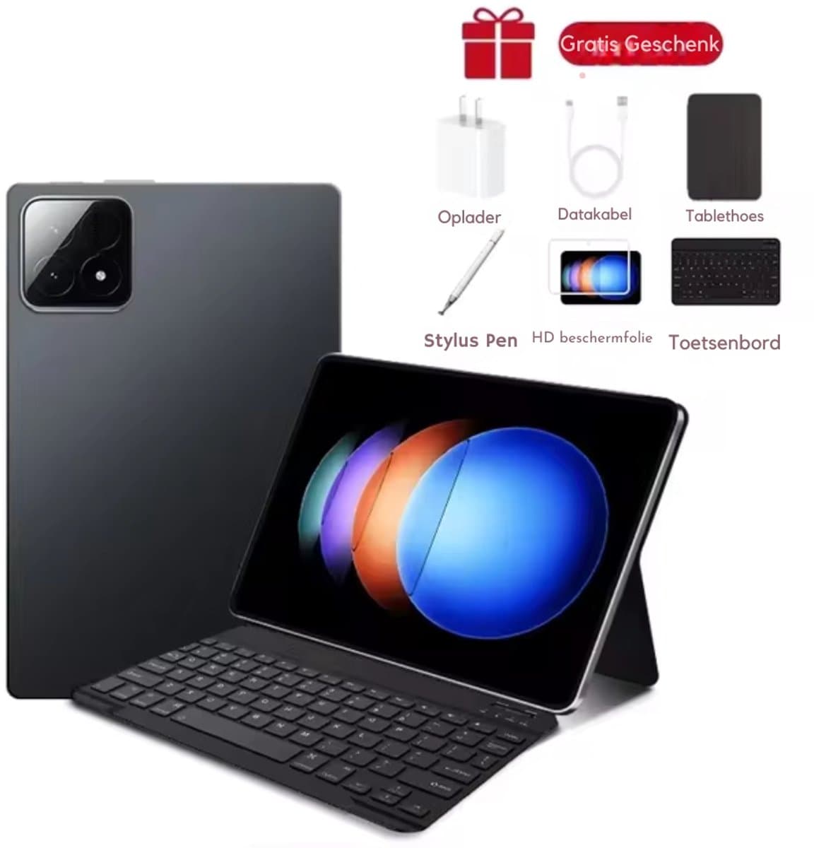 Mookes Tablet Android Snapdragon888 11Inch Hd 12GB 512GB 12000Mah 5G Dual Sim Bluetooth Wifi Gps Tafels - Black — afbeelding 1