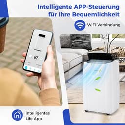 COSTWAY Airconditioning met afvoerslang, 14000BTU, kamergrootte tot 177 m³ (65 ㎡), 4-in-1 mobiele airconditioning, luchtkoeler, verwarming, luchtontvochtiger en ventilator, met auto- en slaapmodus — thumbnail 10