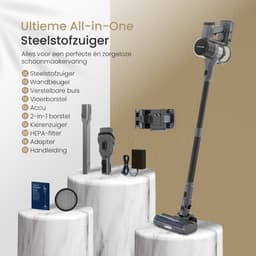 Vapore Steelstofzuiger Draadloos - 47 Minuten Accuduur - 350W - Snoerloze Stofzuiger - Stofzuiger Zonder Zak - Op Accu - Vacuum Cleaner - Kruimeldief - Draadloze Steelstofzuiger - Zwart — thumbnail 9