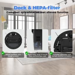Denver Robotstofzuiger met Laadstation - Smartphone TUYA App - Geschikt voor Huisdierharen - RVC115 — thumbnail 3