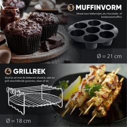 VAIVE Heteluchtfriteuse Accessoires Set - Geschikt voor alle Airfryer XL en XXL - ⌀ 20 cm — thumbnail 3