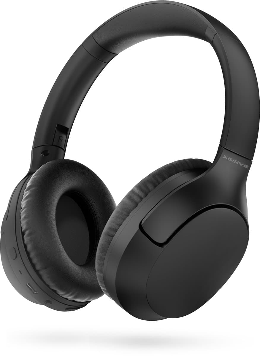 Draadloze Bluetooth Koptelefoon met Bass-Boost Functie - Bluetooth 5.3 - 60 Uur Batterij - Headset met Microfoon Noise Cancelling - Koptelefoon met draad modus - Equalizer App - Zwart — afbeelding 1
