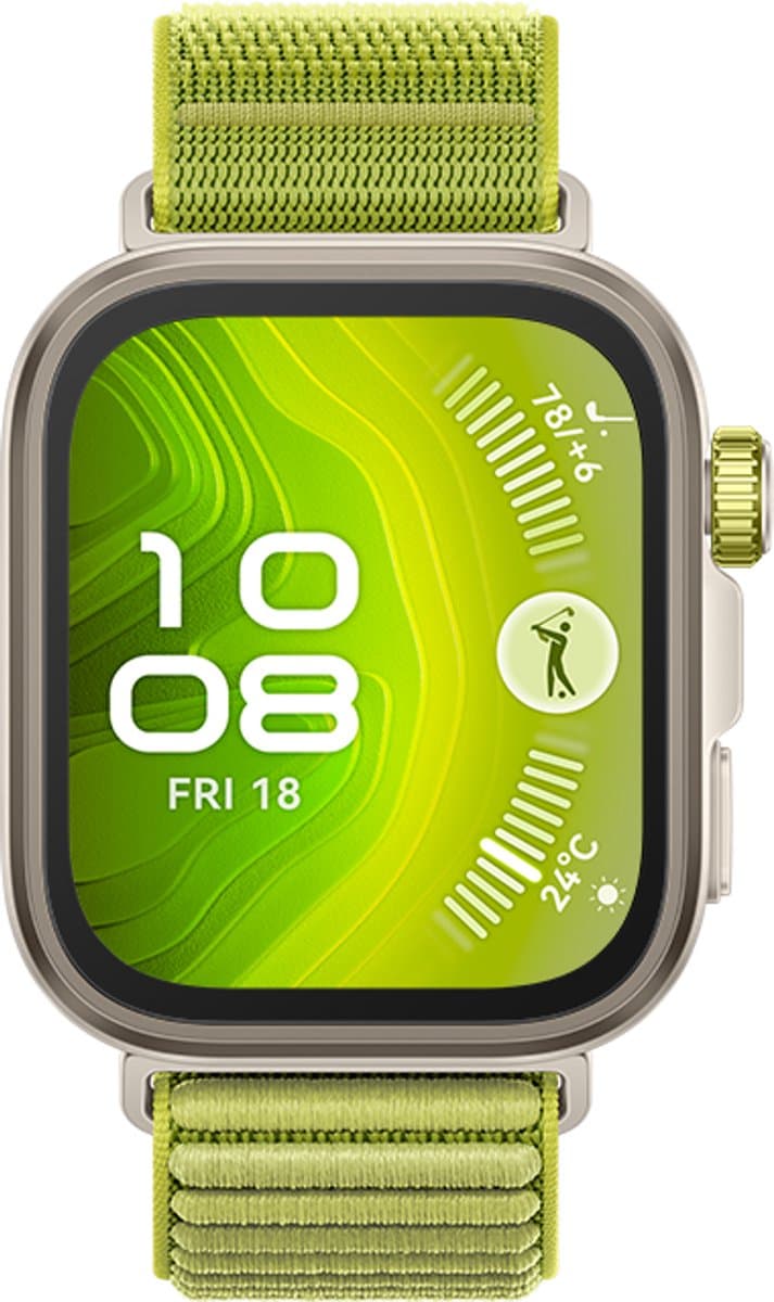 HUAWEI WATCH FIT 4 Pro - Groen geweven horlogeband | Ultra slank design | ECG Functie | Geavanceerde sportmodi | Tot 10 dagen batterijduur | Compatible met iOS & Android — afbeelding 1