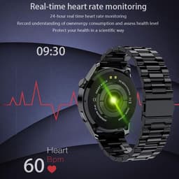 DrPhone ModelX5 - Metalen Smartwatch 46mm - A-GPS - Sport Mannen - Touchscreen - Berichten - Bluetooth Bellen + Extra Siliconen Band - Zwart — thumbnail 21