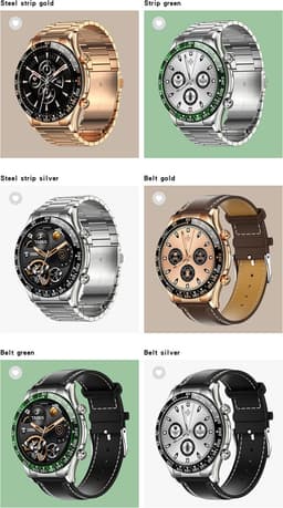 Darenci Smartwatch Superior Pro - Smartwatch heren - Activity Tracker - Touchscreen - Bluetooth bellen - Bluetooth muziek - Stalen band - Heren - Horloge - Stappenteller - Bloeddrukmeter - Verbrande calorieën - Zuurstofmeter -Waterdicht- Zilver/Zwart — thumbnail 10