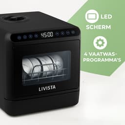 Livista Mini Vaatwasser incl APP - Vaatwasser - Vaatwasser Vrijstaand - Afwasmachine - Camping Vaatwasser - Zwart — thumbnail 3