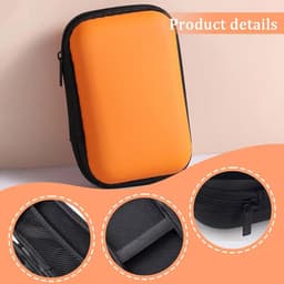 Externe harde schijfbehuizing met harde schijfvak voor 2,5-inch draagbare harde schijf HDD SSD, oranje, binnenverdeler met beschermhoes voor harde schijf van gaas — thumbnail 4