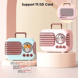 JeiibrZui Bluetooth Luidspreker - Draagbare Mini Speaker - Waterdicht 400 mAh Batterij 5 Uur Speelduur - 1 stuks - Retro Design Blauw — thumbnail 2