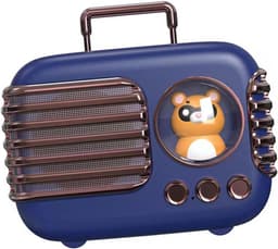 JeiibrZui Bluetooth Luidspreker - Draagbare Mini Speaker - Waterdicht 400 mAh Batterij 5 Uur Speelduur - 1 stuks - Retro Design Blauw — thumbnail 4