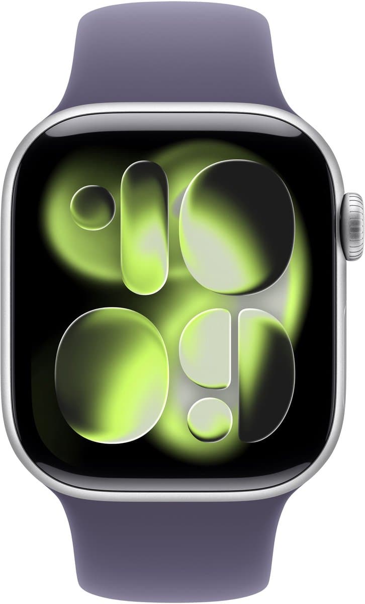 Apple Watch 11 - Wifi - 42mm - Zilverkleurig Aluminium Case with Purple Fog Sport Band - S/M — afbeelding 1