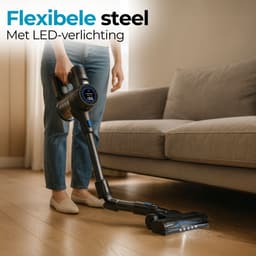 Sanovy Turbo Flex X28 Steelstofzuiger Draadloos - Zonder Zak - Op Accu - 350W - 28Kpa - Met Opzetstukken - Draadloze Stofzuiger Zonder Zak — thumbnail 6