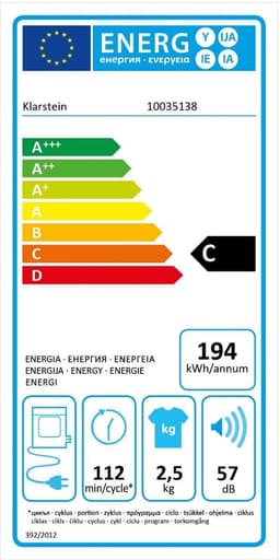 Jet Set wasdroger condensdroger 1020W EEK C 3kg 50cm wit — thumbnail 2