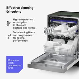 Klarstein Vaatwasser Verosteel inbouwvaatwasser 60 cm - 14 couverts, 9 programma's, stil 42 dB, energieklasse A, AquaStop, kinderslot, roestvrij staal, inbouwvaatwasser - Vaatwasmachine - voor Keuken - Energiezuinig - RVS - Dishwasher — thumbnail 6