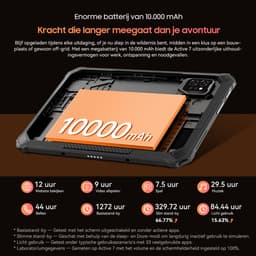 Blackview Active 7 - Tablet - 24GB RAM - 128GB ROM - 10000mAh - 11 inch - Dual 4G SIM - Inbegrepen Draagriem voor Tablet - Octa Core - Android 15 Bluetooth 5.0 - NFC - OTG - Zwart — thumbnail 9