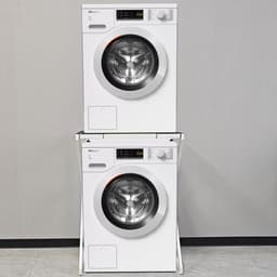 Wasmachine Kast - Wasmachine Verhoger- Metaal - Wit - Universeel Wasmachine en Droger Kast - Wasmachine Ombouw - Wasmachinerek - Wasmachine Sokkel- Robuust - Stabiel - Stevig - Anti Vibratie — thumbnail 7