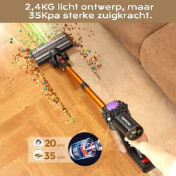 VACTechPro Steelstofzuiger Draadloos - 35000Pa - 35 Minuten - 6 in 1 - Afneembare Batterij — thumbnail 6