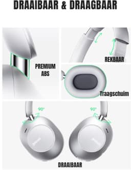 DrPhone Picun F6 Draadloze Over-Ear Bluetooth 5.3 Hoofdtelefoon – App Ondersteuning - Hybride ANC & ENC – Zelfadaptieve Ruisonderdrukking - Transparantie Modus- Ruimtelijke Audio & Hoofdbewegingsvolging – Roze — thumbnail 10
