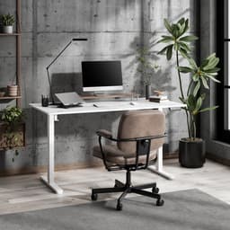 SENSE7 NOJO LIGHT - Zit Sta Bureau - 140 cm x 70 cm - Elektrisch bureau - Verstelbare bureau - Elektrische Hoogteverstelling - Hoogte 72-118 cm - Intelligent Bedieningspaneel - Wit — thumbnail 3