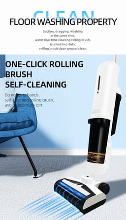 SIYU Y-10 Draadloze Vloerreiniger – Stofzuigen, Dweilen & Wassen in één – Zelfreinigende Borstel-Voice Broadcas – 720ml Dubbele Watertank – Stil Ontwerp ≤70dB-2500mAh — thumbnail 15