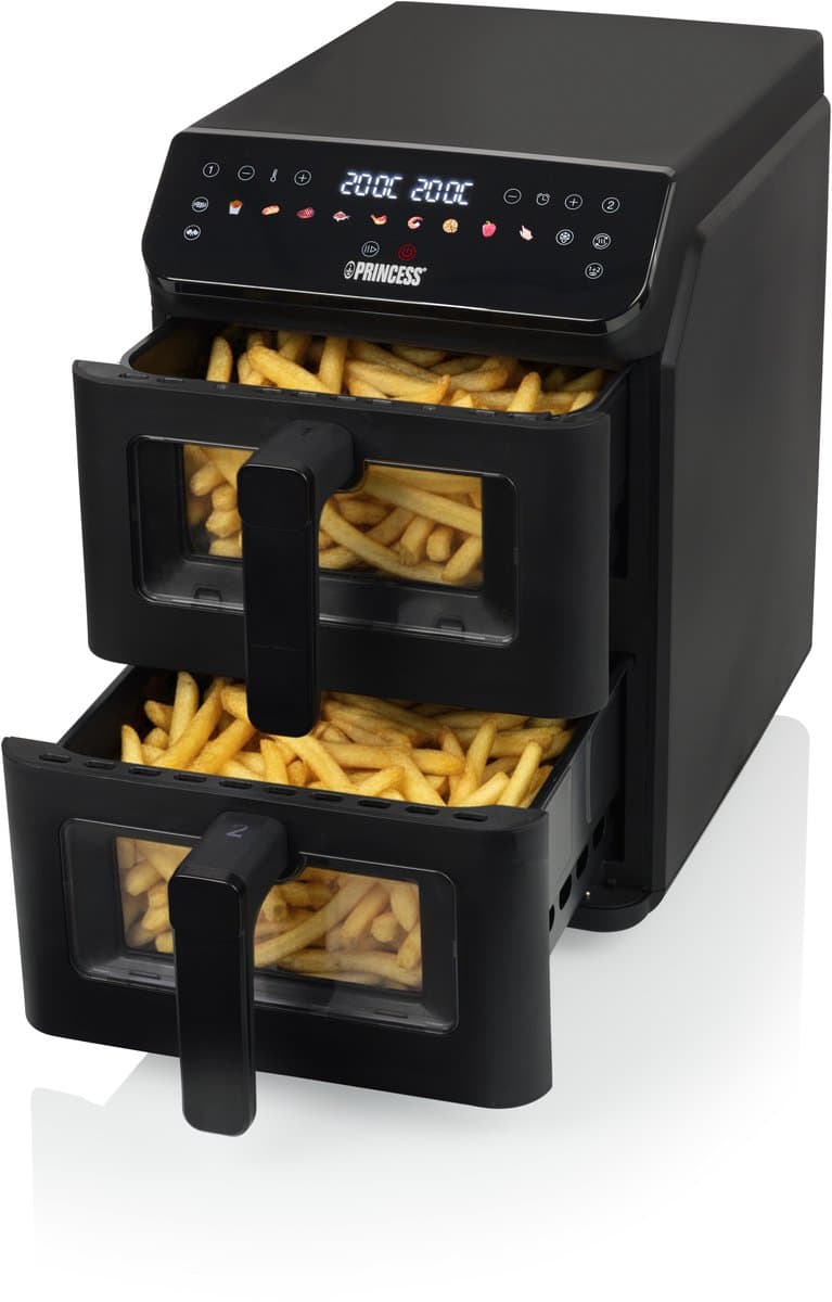 Princess Heteluchtfriteuse - 182490 - 3000W - Stack Airfryer 11,2L - PFAS-Vrij - 2 lades (Sync) - 11 Bakprogramma's - Bespaart 45% ruimte - Dubbele gestapelde lades — afbeelding 1
