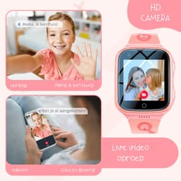 ISHIVA® GPS Horloge Kind geschikt voor Simkaart (4G GPS)–Smartwatch Kinderen met HD-camera & Videobellen - Kinder Smartwatch - 1000 mAh Long Battery–IP65 Waterdicht–SOS Knop–School Mode-Veilige Zones-GPS Tracker–2 Jaar Garantie–Roze — thumbnail 8