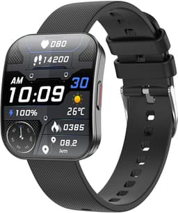Smartwatch voor Dames en Heren 2025 -1.85inch AMOLED - RVS, Siliconen Bandje - Hartslagmeter - Stappenteller - Slaapmonitor - Multisport - Compatibel met Android en iOS - Waterproof - Zwart en Roze — thumbnail 6