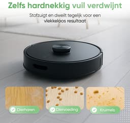 Heevey Robotstofzuiger met dweilfunctie - Automatisch leegstation - Vacuum cleaner - Dweilrobot - Huisdieren - 7000PA zuigkracht - LDS lasernavigatie - Dweilrobot - 2 extra stofzuigerzakken - Met app — thumbnail 5