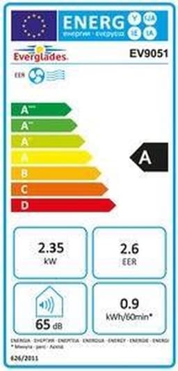 Everglades EV9051 Portable Airco - Wit - 8000 BTU - 60M3 - Timer - Inclusief Afstandsbediening — thumbnail 6