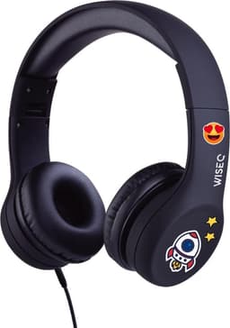 WiseQ Junior Kinderkoptelefoon met Draad – Koptelefoon Kinderen vanaf 3 Jaar – Koptelefoon Peuter – Hoofdtelefoon met Kabel – 85 dB Volumebegrenzer – Opvouwbaar – Met Stickers – Zwart — thumbnail 8