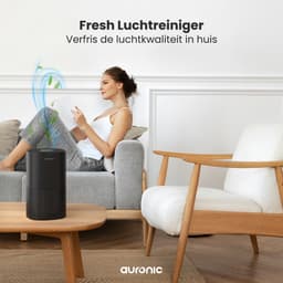 Auronic Luchtreiniger Fresh met HEPA 13 Filter, Ionisator en Koolstoffilter - Ruimtes tot 45m² - CADR-waarde van 225m³/u - Air Purifier - Zwart — thumbnail 2