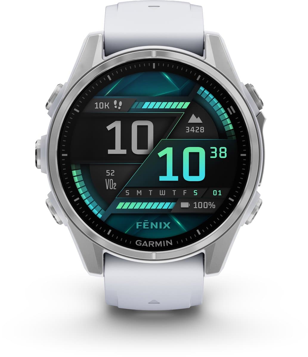 Garmin fenix 8 - Multisport Smartwatch - AMOLED-Scherm - 43mm - Zilverkleurig/Wit — afbeelding 1
