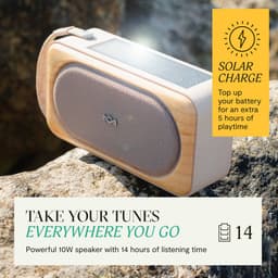 House of Marley Roots Solar bluetooth speaker - Draadloze compacte speaker - Ingebouwde Flesopener - Solar Powerbank - Waterproof - 19 uur Batterijduur - Gemaakt van Duurzame Materialen - Cream — thumbnail 8