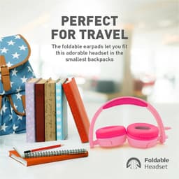 ProMate® Bedrade Kinderhoofdtelefoon, Premium Afneembare Kattenoor Kinderheadset met Microfoon, 85dB tot 95dB Geluidsregeling, AUX Deelpoort en Zachte Kussens, voor Smartphones, Laptops, Mp3-speler, Jewel BubbleGum — thumbnail 5