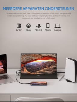 Arzopa S1 Table Portable Monitor - Full HD - 15.6 inch - USB-C - Incl Bookcase — thumbnail 2