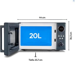 MEDION Retro magnetron (20 liter, ca. 800 watt, 5 magnetronstanden, digitaal display, ontdooifunctie, compact) grijs — thumbnail 10