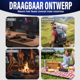 Muring Draadloze Bluetooth Speaker - Muziek Box - Tot 20 uur Afspeeltijd - TWS Pairing - Bluetooth 5.3 - Partybox - Luidspreker - Geluidsbox - Zwart — thumbnail 5