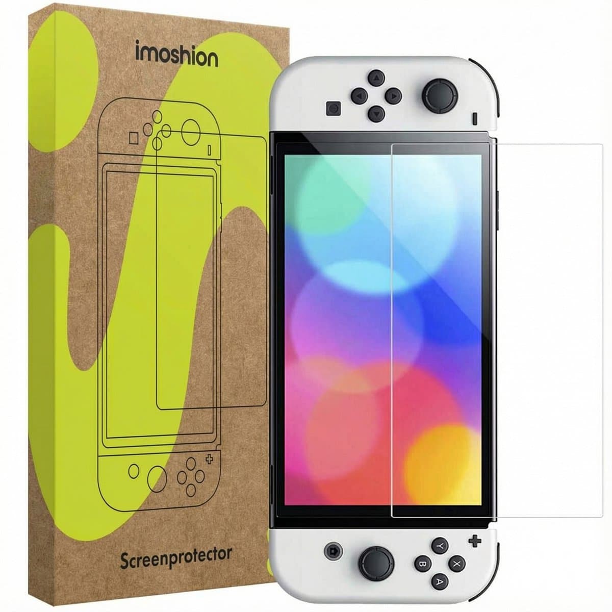 imoshion Screenprotector geschikt voor Nintendo Switch OLED - Gehard Glas, Anti Vingerafdruk Coating, Krasbestendig en UV Werend - Accessoires — afbeelding 1