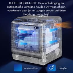 AMA® Mini Vaatwasser - Vaatwasser - Tafelvaatwasser - 42.5x42.8x45.8cm - 5 Liter — thumbnail 9