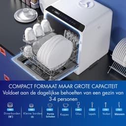 AMA® Mini Vaatwasser - Vaatwasser - Tafelvaatwasser - 42.5x42.8x45.8cm - 5 Liter — thumbnail 3