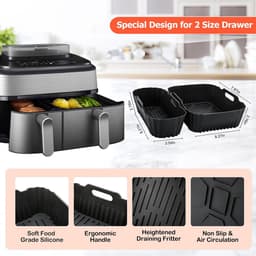 Heteluchtfriteuse accessoires geschikt Voor Philips Dual Basket Airfryer 3000-serie 6L/3L - 22 stuks Airfryer siliconen vorm accessoireset - grillrooster, cake broodvorm geschikt voor Philips Airfryer Dual Basket 3000 Series NA350 — thumbnail 6
