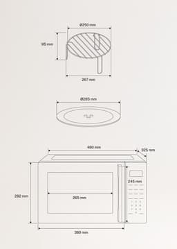 CREATE - Magnetron 23L met grill- en ovenfunctie 1000W - Gebroken wit - MICROWAVE STUDIO — thumbnail 7