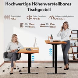 Premium elektrisch zit-sta bureauframe met geavanceerde omgekeerde motor - 3 standen geheugenfunctie en USB-aansluiting inbegrepen — thumbnail 4