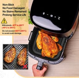 3 stuks 4,7L-6,2L Airfryer siliconenvorm accessoires voor Philips Essentia XL Airfryer 6,2L HD9270/2000 Series NA230, COSORI Turboblaze CAF-DC601, Ninja 6,2L heteluchtfriteuse AF180EUCP AF140EU inzet — thumbnail 6
