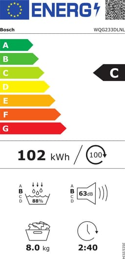 Bosch WQG233DLNL Serie 6 - Wasdroger- Warmtepompdroger - Wasdroger - 8 kg - Stil — thumbnail 2